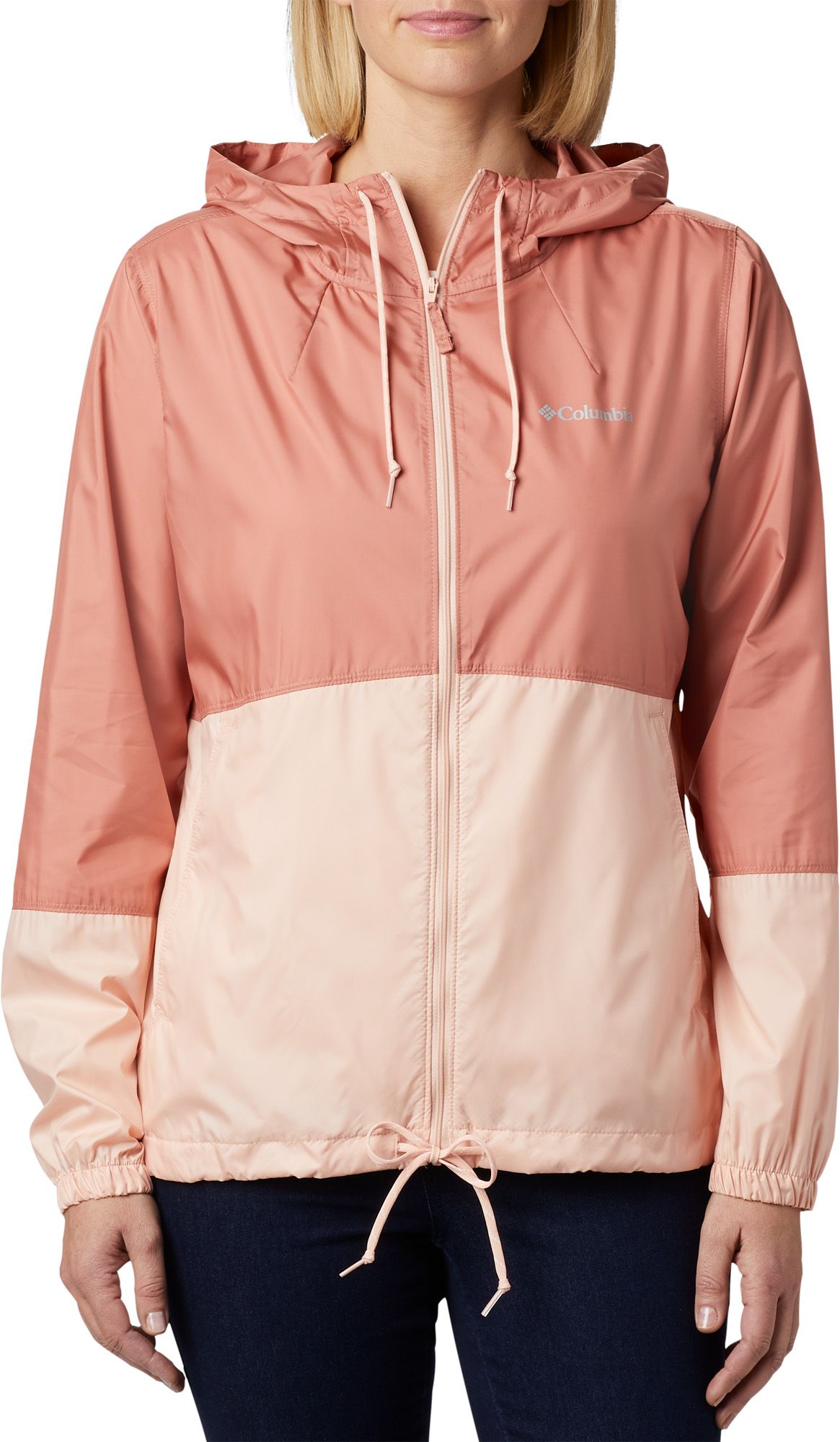 women's columbia flash forward hooded colorblock windbreaker