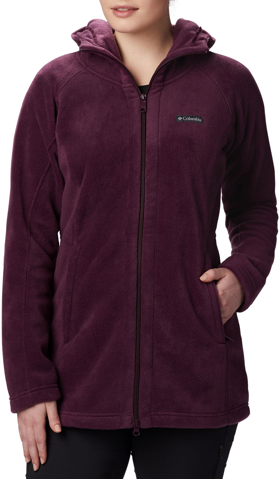 columbia benton springs ii long hooded fleece jacket