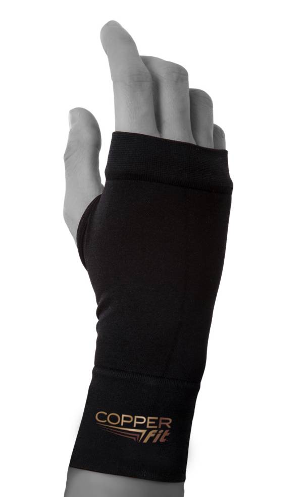 Copper Fit Unisex Adult Fingerless Rapid Relief Adjustable Wrist Wrap with  Ice Pack or Heat Therapy Black Adjustable