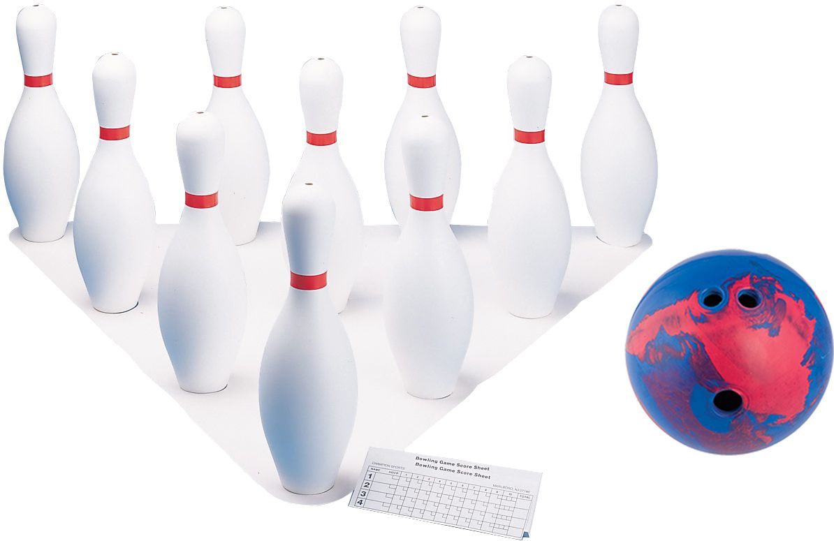 plastic bowling set target