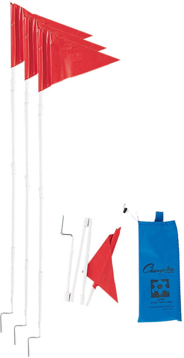 Folding corner shop flags