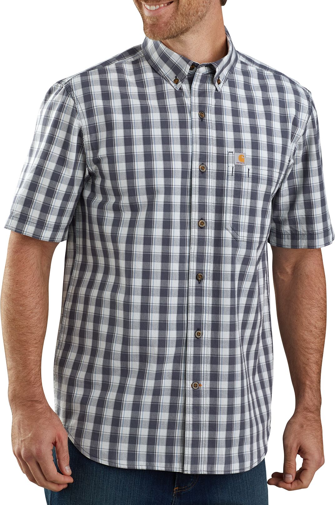 carhartt plaid short sleeve shirts