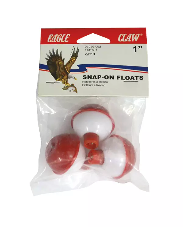 Eagle Claw Snap-On Round Floats Red White