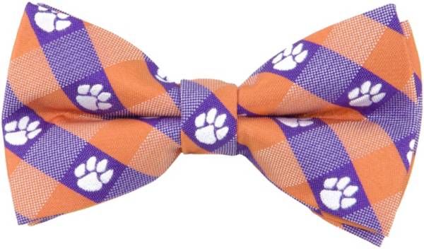 Eagles Wings Clemson Tigers Checkered Bow Tie