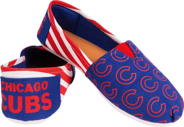 FOCO Women's Chicago Cubs Stripe Canvas Shoes