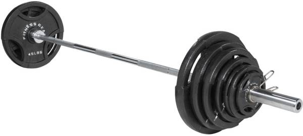 Barbell Weight Set Gym Equipment Home Exercise Workout with 55