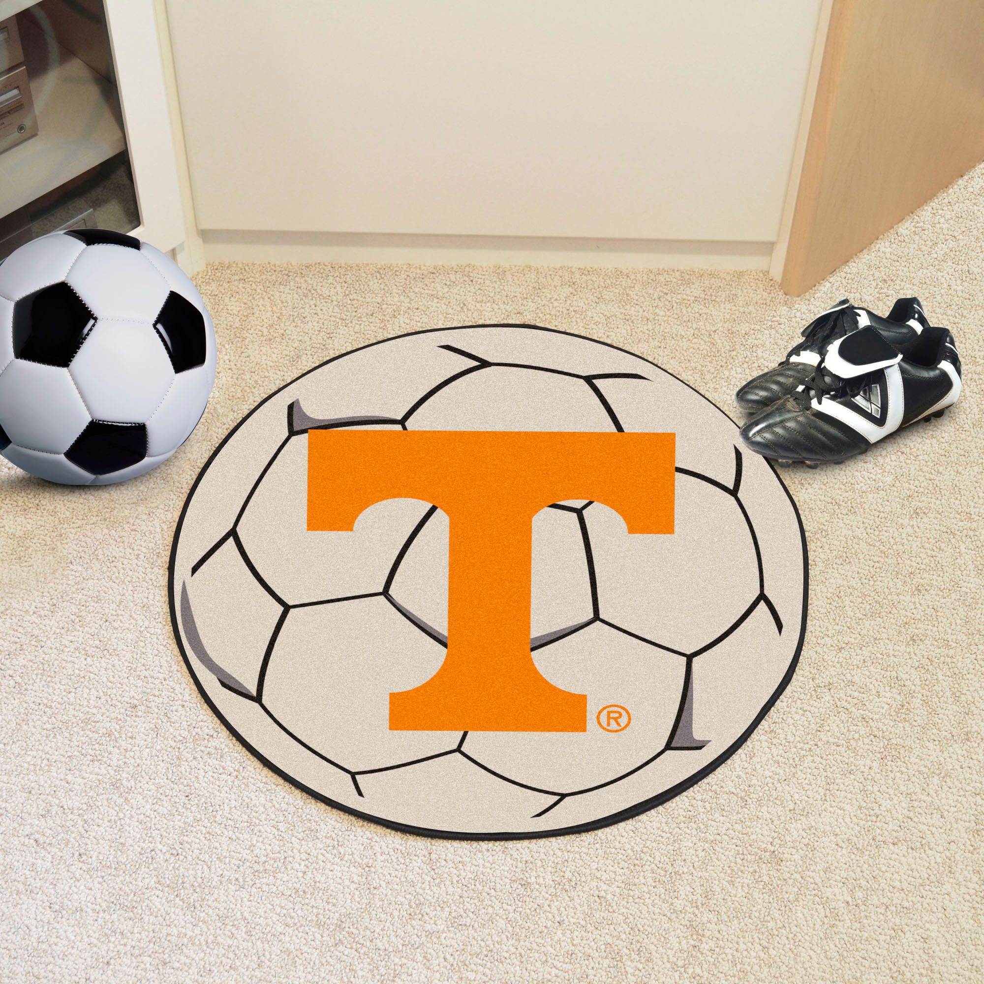 FANMATS Tennessee Volunteers Soccer Ball Mat