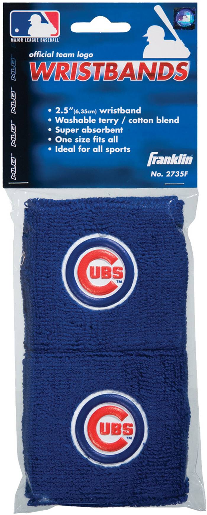 Franklin Chicago Cubs Royal 2.5” Wristbands