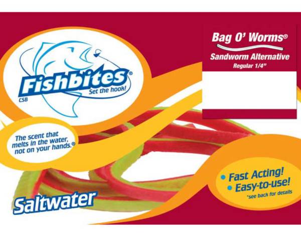 Fishbites Bag O' Worms Fast Acting Saltwater Soft Bait - Sandworm Scent