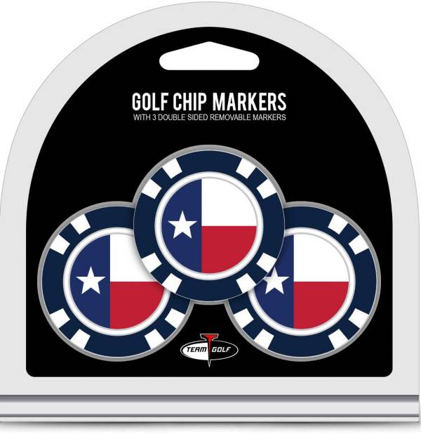 Team Golf Texas Flag Poker Chips Ball Markers – 3-Pack