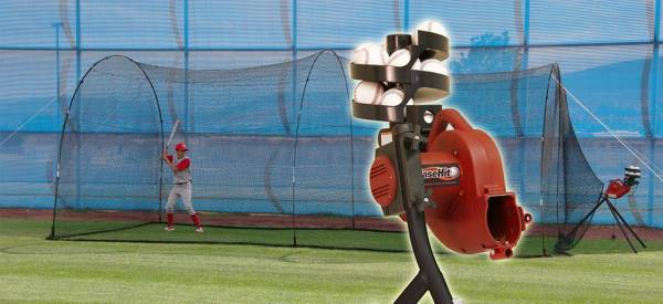 Heater BaseHit Baseball Pitching Machine & PowerAlley 20' Batting Cage product image