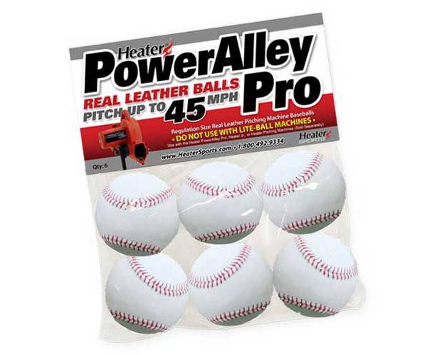 Heater PowerAlley Pro Leather Pitching Machine Baseballs - 6 Pack product image