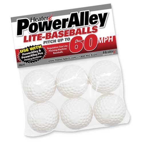 Heater PowerAlley Pro Dimpled Pitching Machine Baseballs - 6 Pack