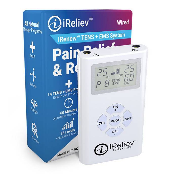 iReliev TENS + EMS Combination Unit Muscle Stimulator for Pain Relief &  Arthritis & Muscle Strength - Treats Tired and Sore Muscles in Your  Shoulders