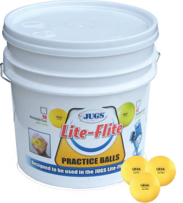 Jugs Lite-Flite Pitching Machine Bucket of Baseballs - 18 Pack