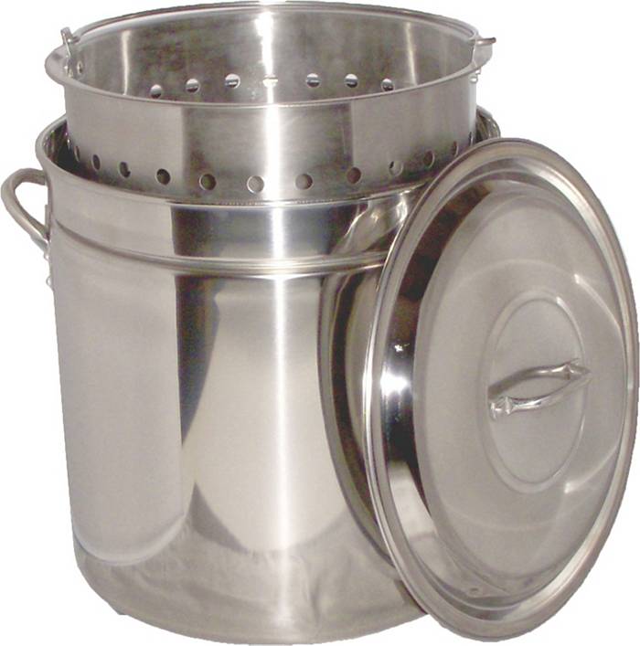 King Kooker 44 Quart Stainless Steel Boiling Pot with Steam Rim