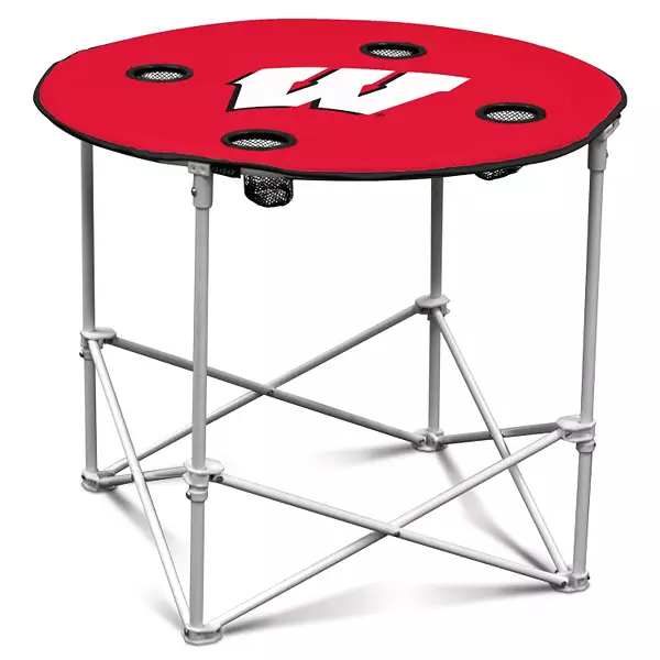 Logo Brands Wisconsin Badgers Portable Round Table