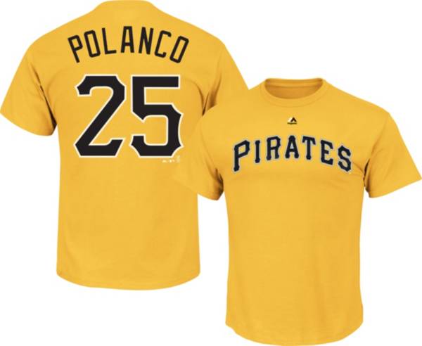 Majestic Men's Pittsburgh Pirates Gregory Polanco #25 Gold T-Shirt