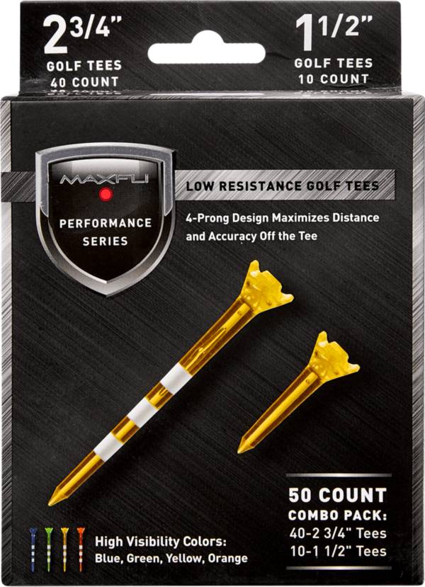 Maxfli Performance Series Low Resistance 2 3/4'' & 1 1/2'' Assorted Golf Tees - 50 Pack product image