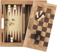 Mainstreet Classics 3-in-1 Chess Checkers and Backgammon Game Set