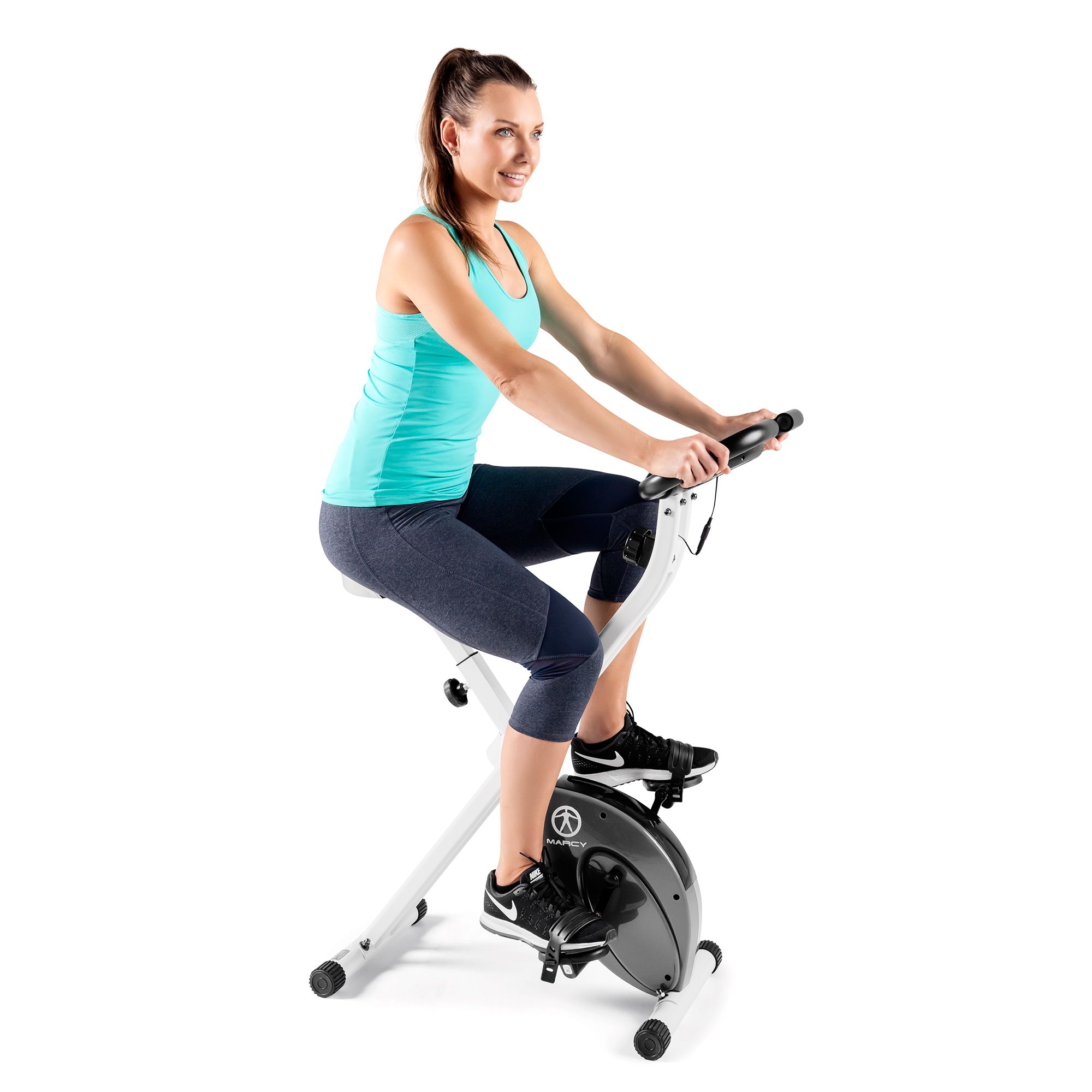 marcy foldable upright exercise bike