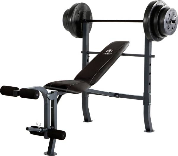 Marcy Mid Width Weight Bench and 100 lbs. Weight Set