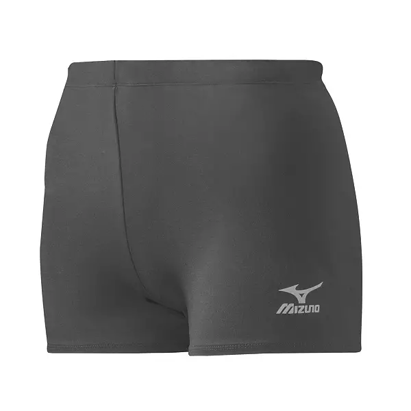 Mizuno Core Flat Front Vortex Hybrid 3.5 Volleyball Shorts, Women's, XXL, Charcoal