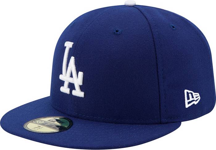 Officially Licensed MLB Men's New Era Logo Fitted Hat - Dodgers
