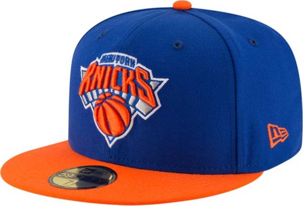 New Era Men's New York Knicks 59Fifty Royal/Orange Fitted Hat
