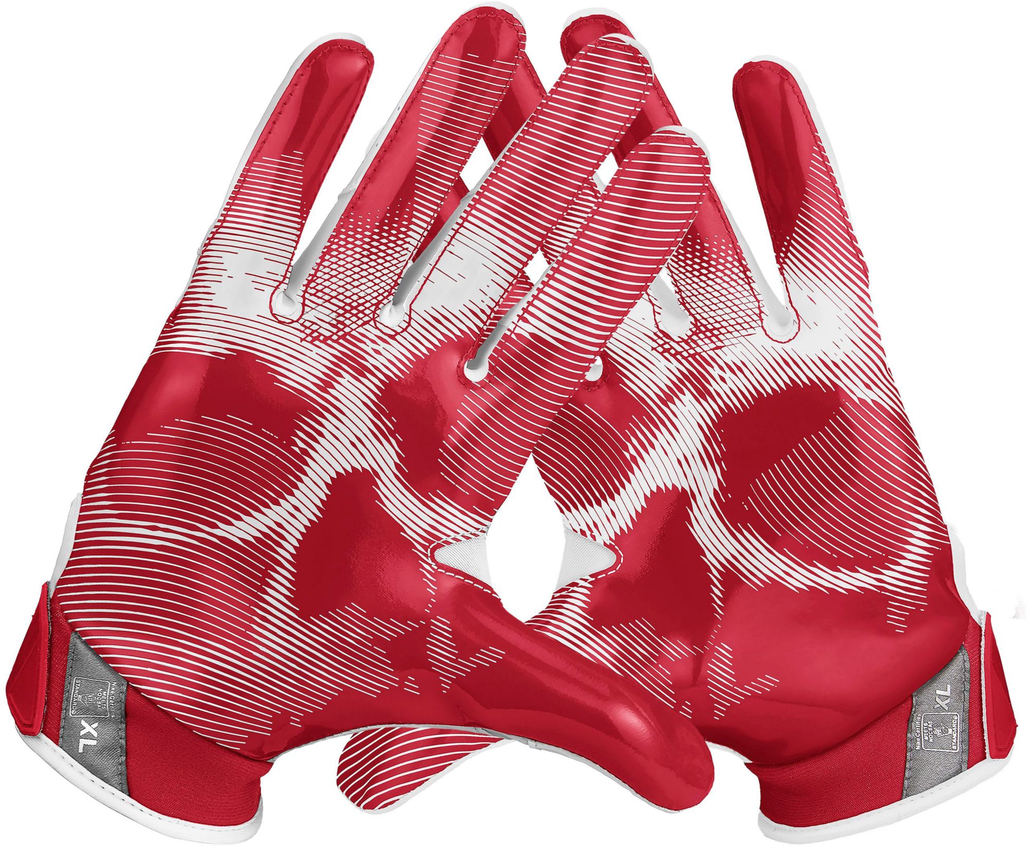 all red nike football gloves