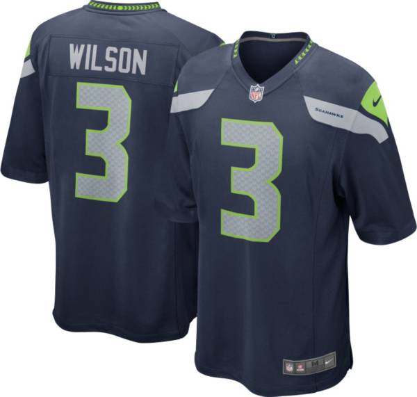 Nike Boys' Seattle Seahawks Russell Wilson #3 Navy Game Jersey