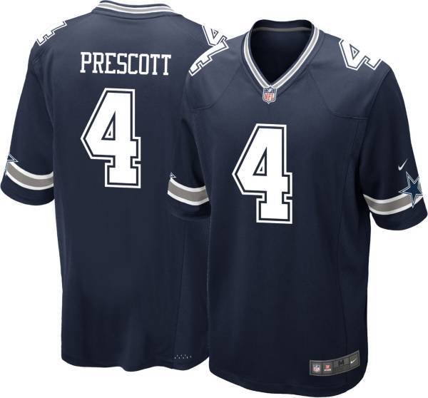 Blue Nike NFL Dallas Cowboys Prescott #4 Game Jersey - JD Sports