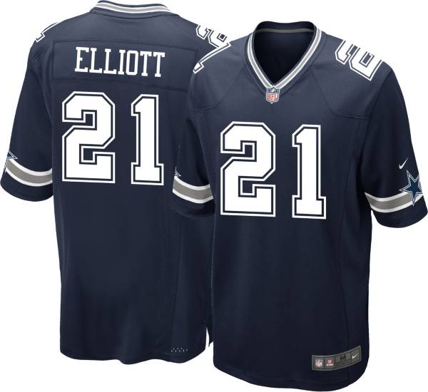 Nike Men S Dallas Cowboys Ezekiel Elliott 21 Navy Game Jersey Dick S Sporting Goods