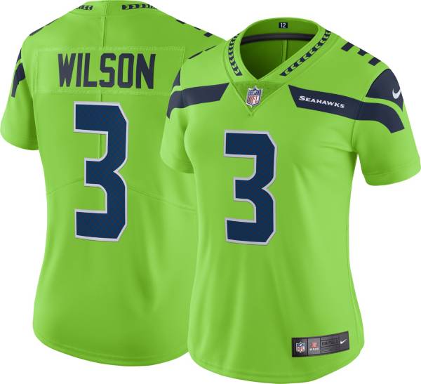Nike Women's Seattle Seahawks Russell Wilson #3 Turbo Green Limited Jersey