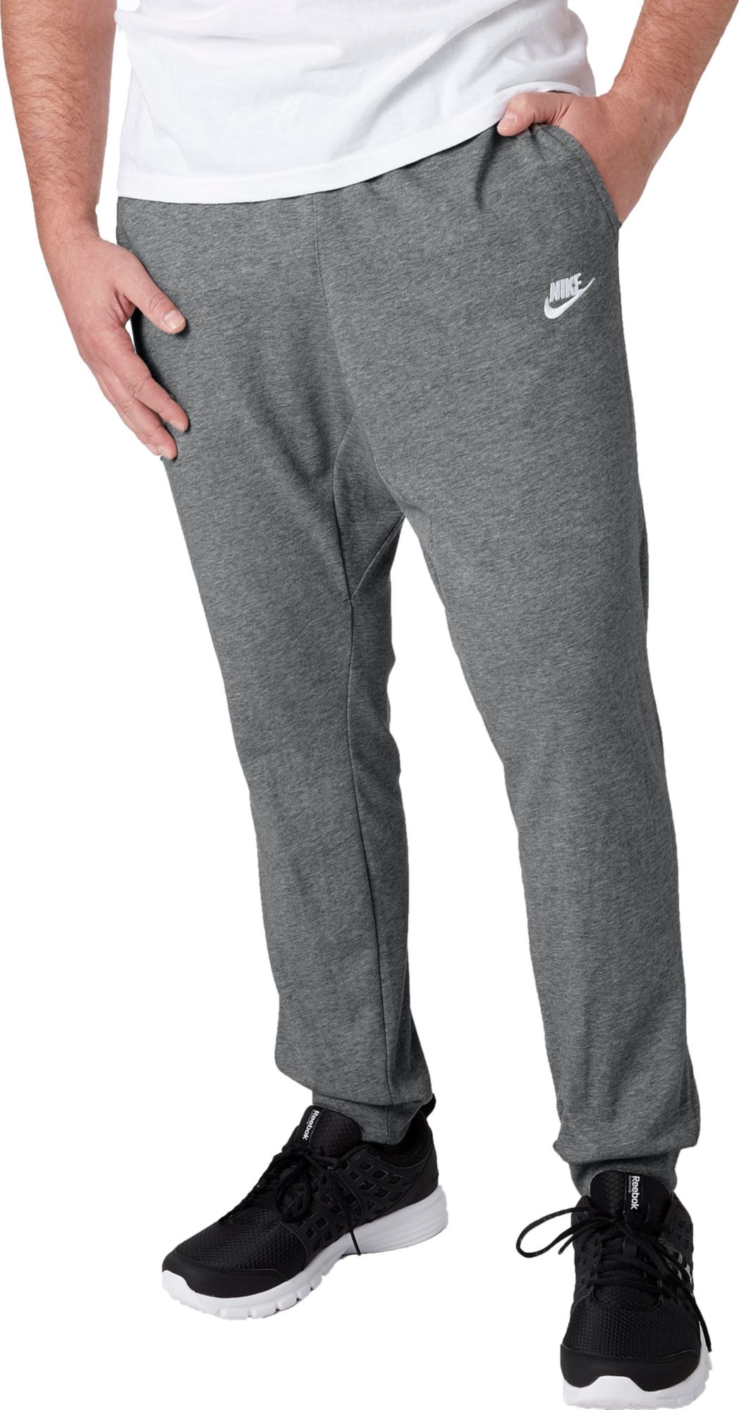 nike athletic sweatpants with rainbow stripe