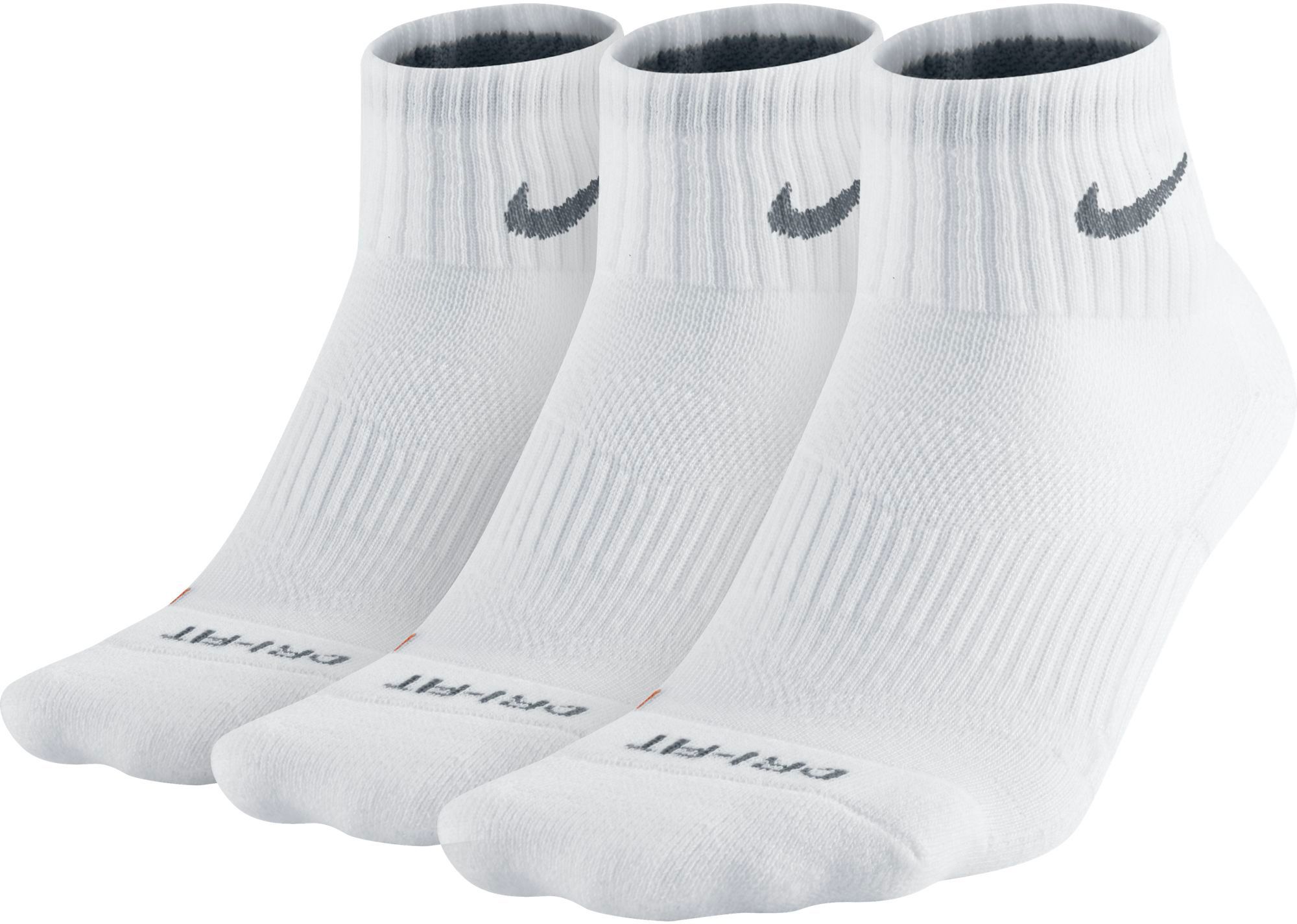 white nike quarter socks