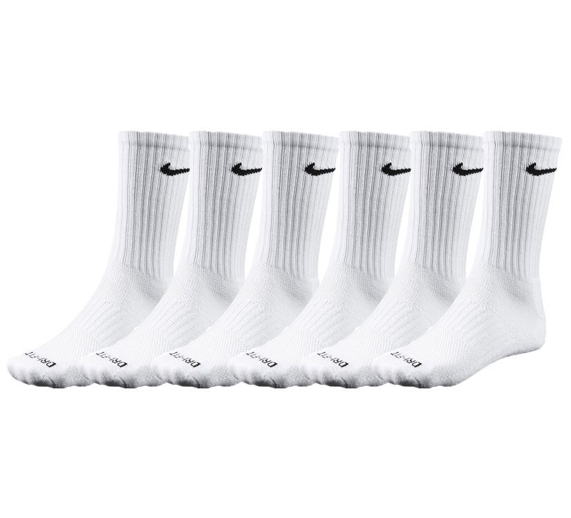 white nike crew socks medium
