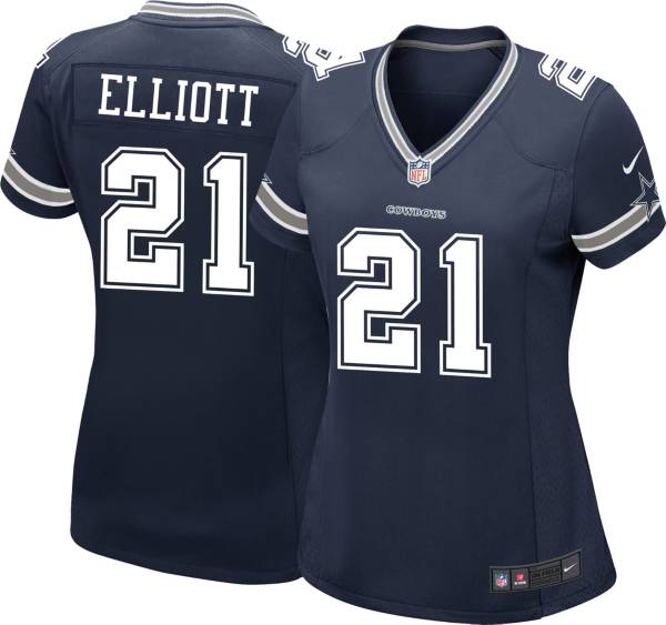 Nike Women's Dallas Cowboys Ezekiel Elliott #21 Navy Game Jersey