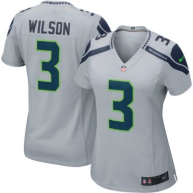 sorry, Nike Women's Seattle Seahawks Russell Wilson #3 Grey Game Jersey is currently out of stock