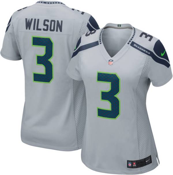 Nike Women's Seattle Seahawks Russell Wilson #3 Grey Game Jersey