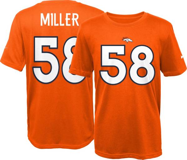 Nike Youth Denver Broncos Von Miller #58 Orange T-Shirt