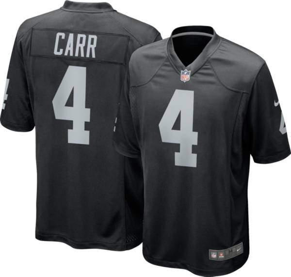Nike Youth Las Vegas Raiders Derek Carr #4 Black Game Jersey