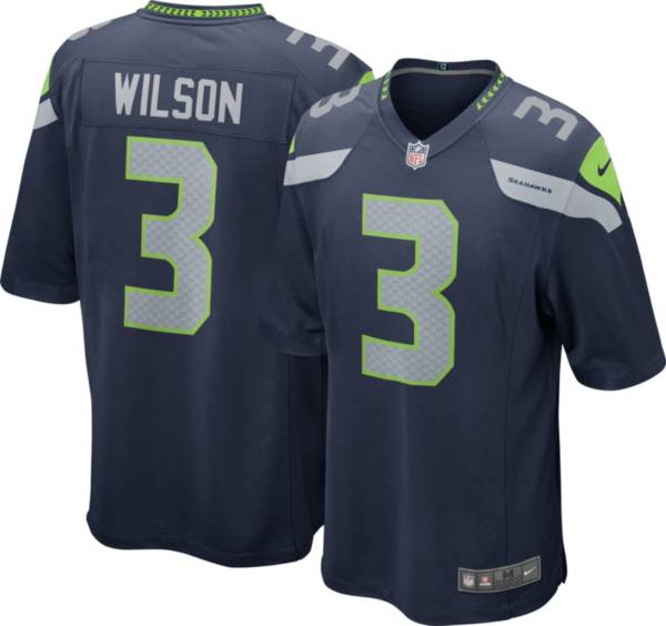 Nike Youth Seattle Seahawks Russell Wilson #3 Navy Game Jersey