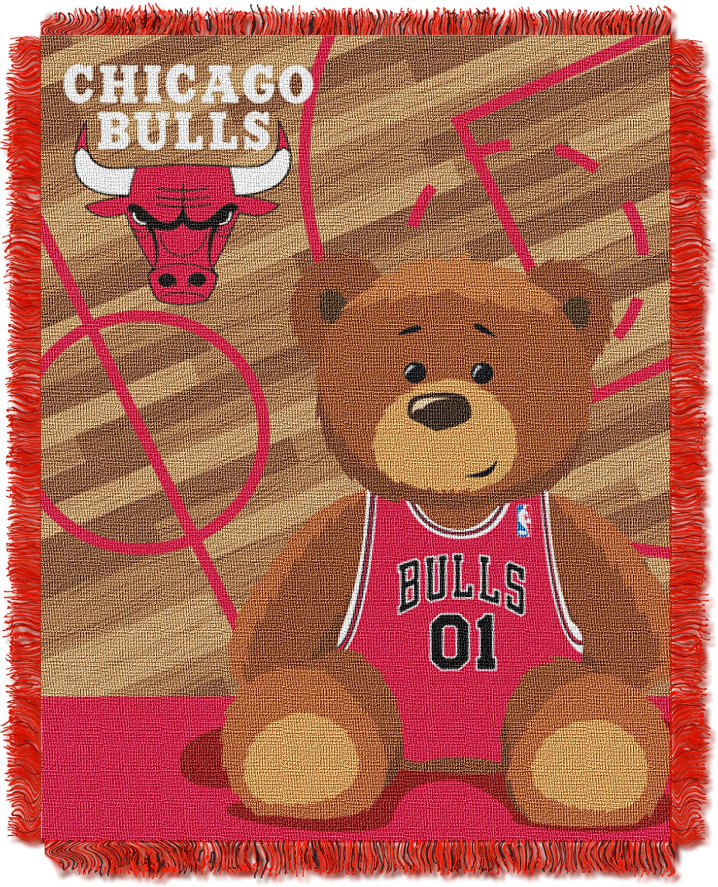 TheNorthwest Chicago Bulls 36'' x 46'' Half Court Jacquard Woven Baby Blanket