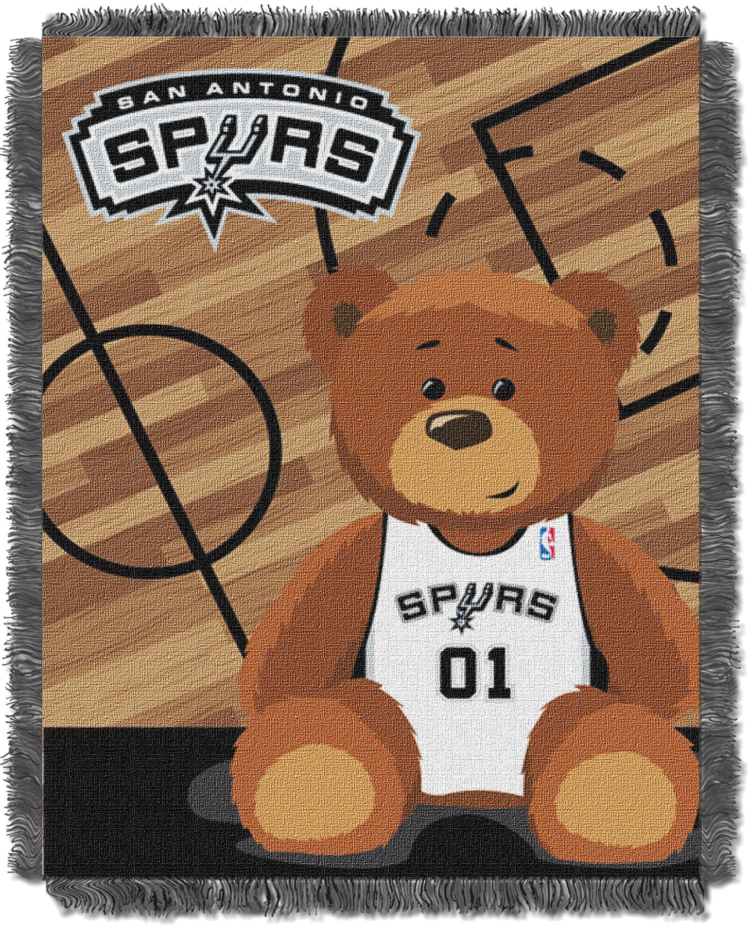 TheNorthwest San Antonio Spurs 36'' x 46'' Half Court Jacquard Woven Baby Blanket