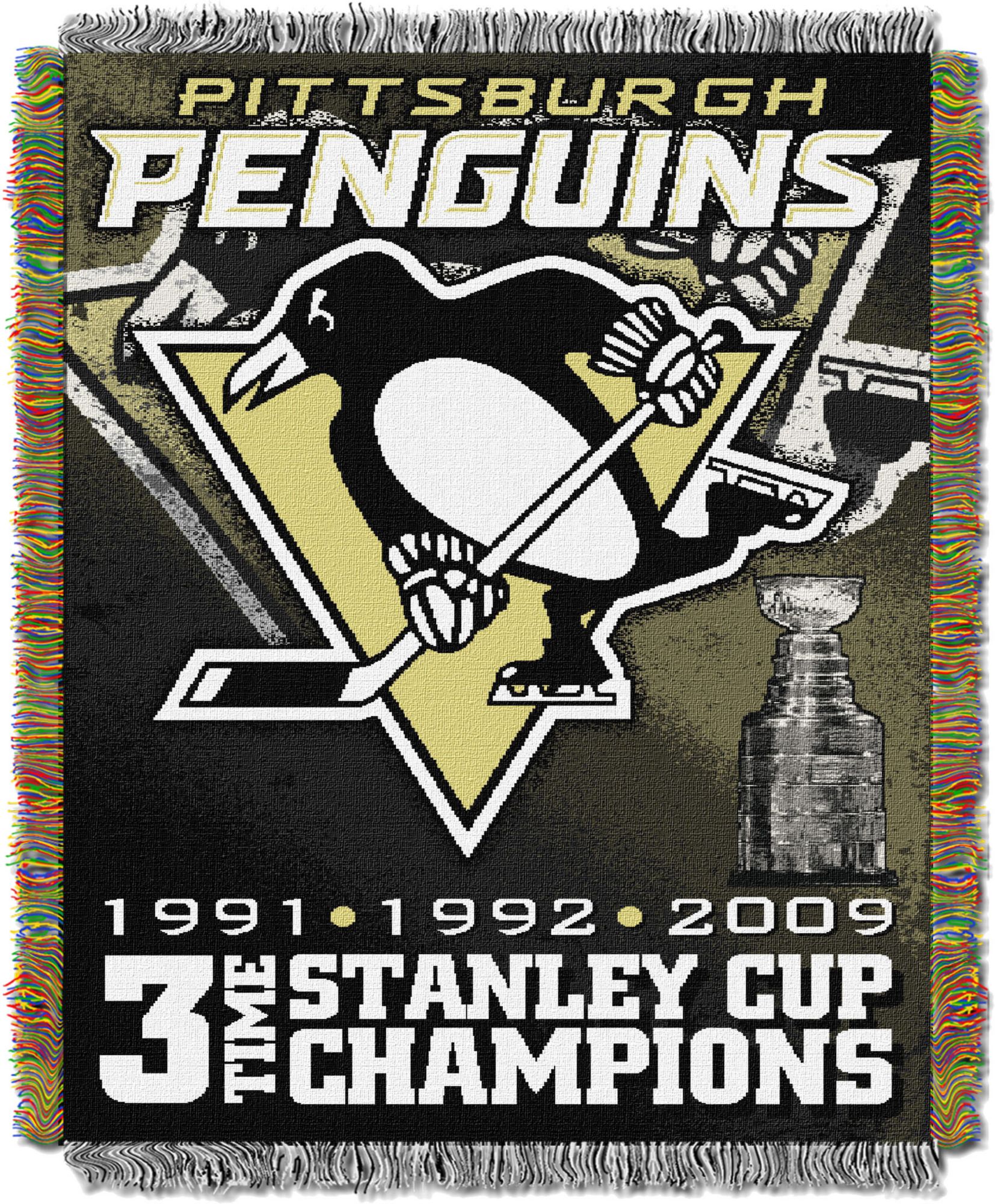 TheNorthwest Pittsburgh Penguins 45'' x 60'' 3-Time Stanley Cup Champions Tapestry Throw Blanket