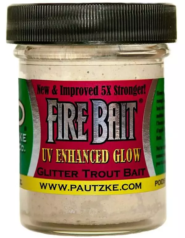 Pautzke Fire Bait Dough Glitter Trout Fishing Bait 1.5oz UV Enhanced Glow
