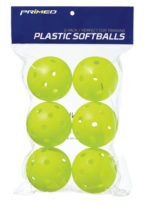 PRIMED 12” Plastic Yellow Training Softballs 6 Pack Dick's Sporting