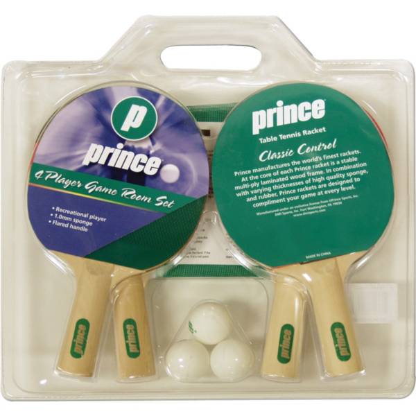 Prince 4-Player Game Room Table Tennis Racket Set