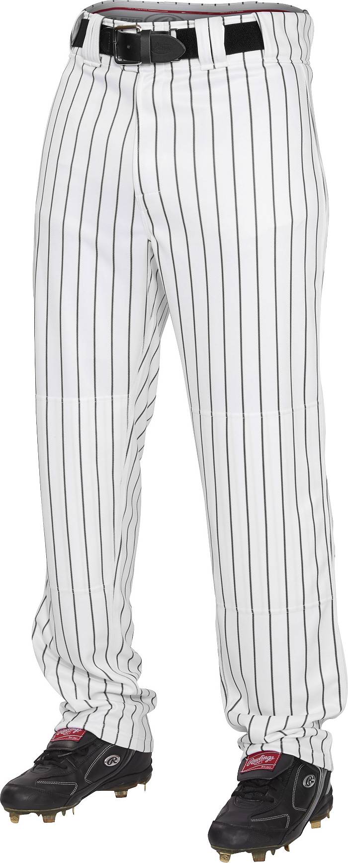 Rawlings Plated Adult Pinstripe Baseball Pant White/Black Medium